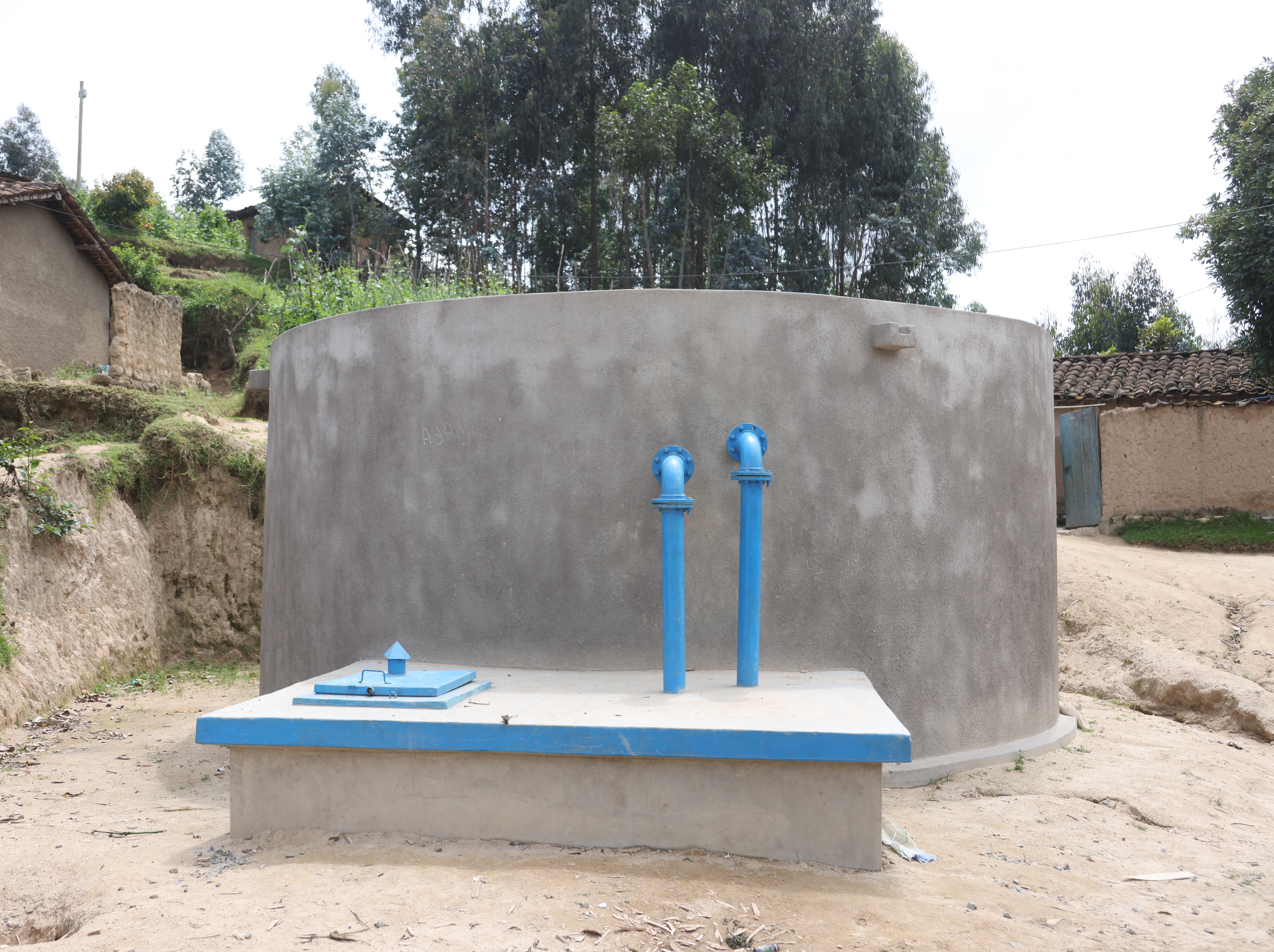 One of water reservoirs constructed under the project.