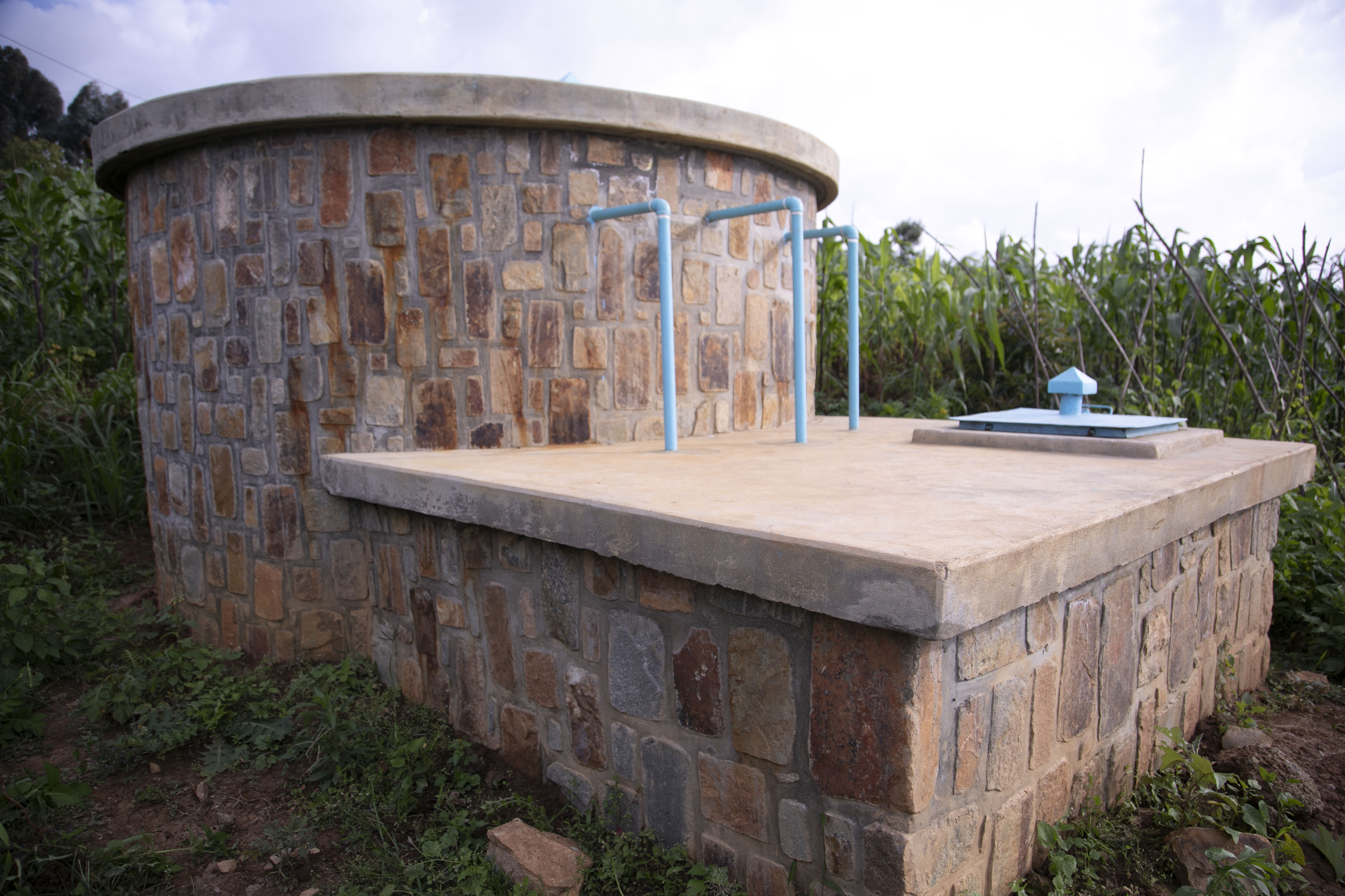 One of water reservoirs constructed under the project.