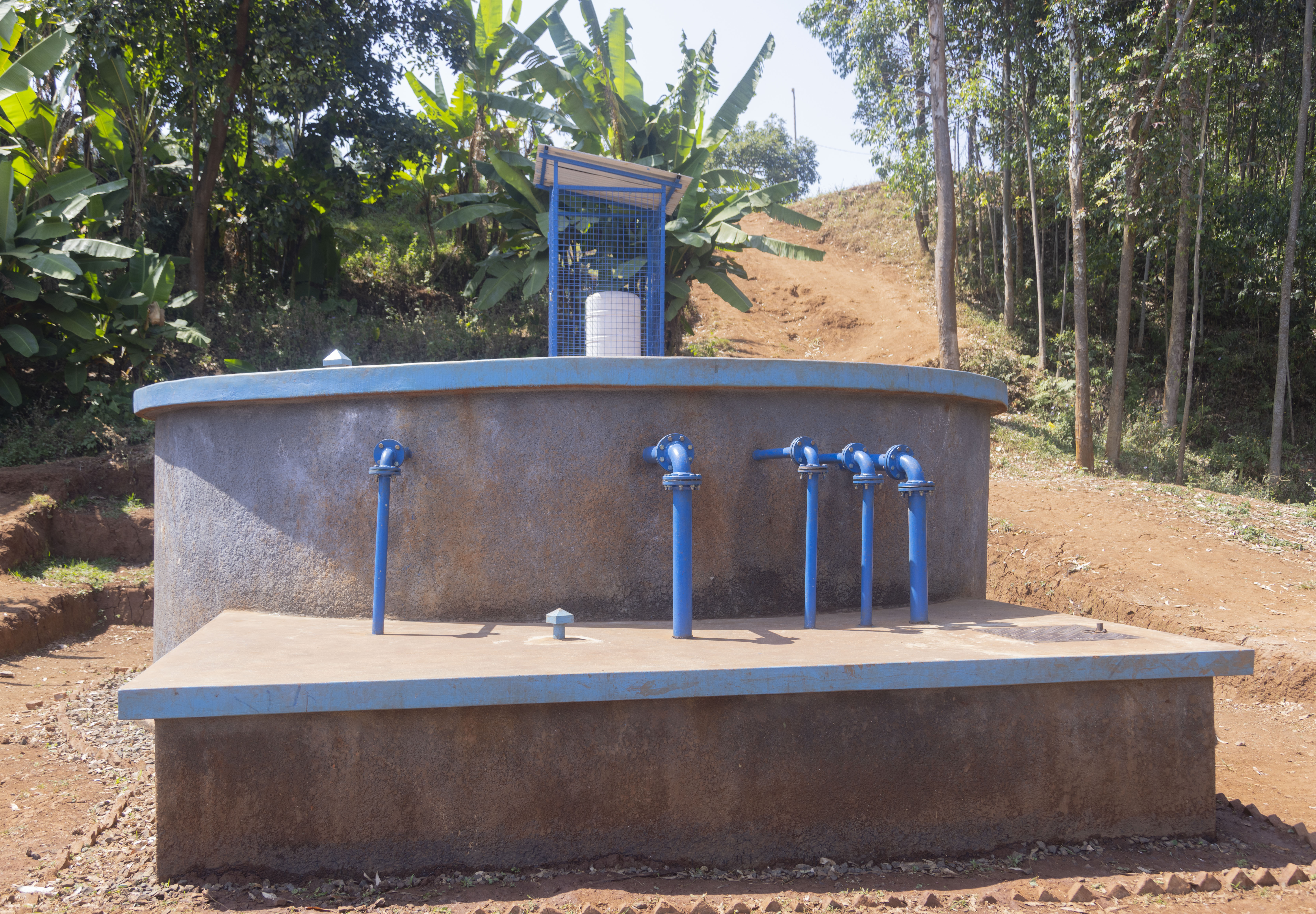 One of water reservoirs constructed under the project.